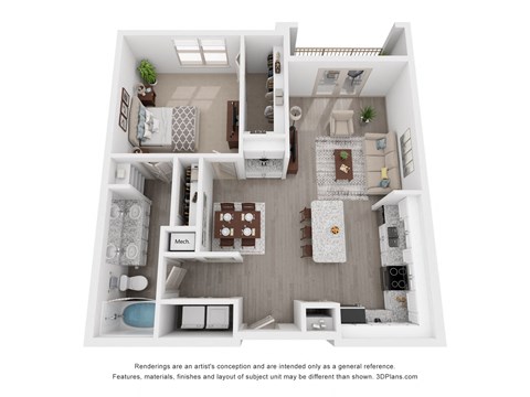 a 1 bedroom floor plan with a bathroom and a living room